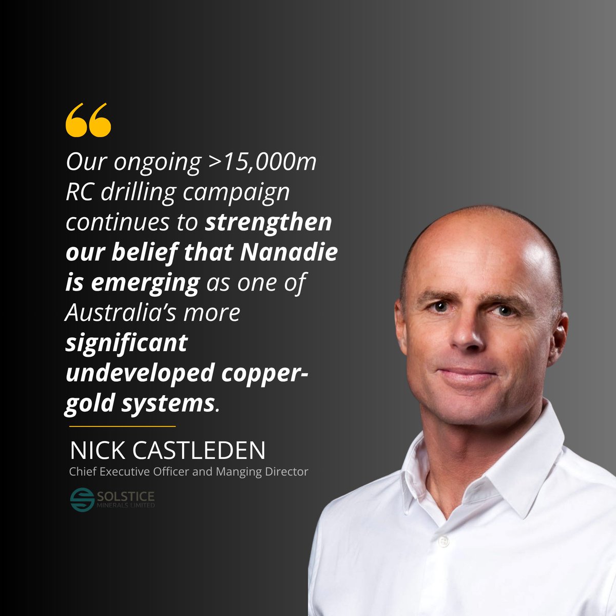 ReadCorporate's tweet photo. .@SolsticeMin continues to deliver exceptional drilling results from its Nanadie copper-gold project in WA, with nine out of 10 new RC holes delivering standout results, including 51m @ 1.03% Cu, 0.29g/t Au, well beyond the current MRE. 

https://t.co/fEqYneAa3r

$SLS https://t.co/Ybs5vdd7m5