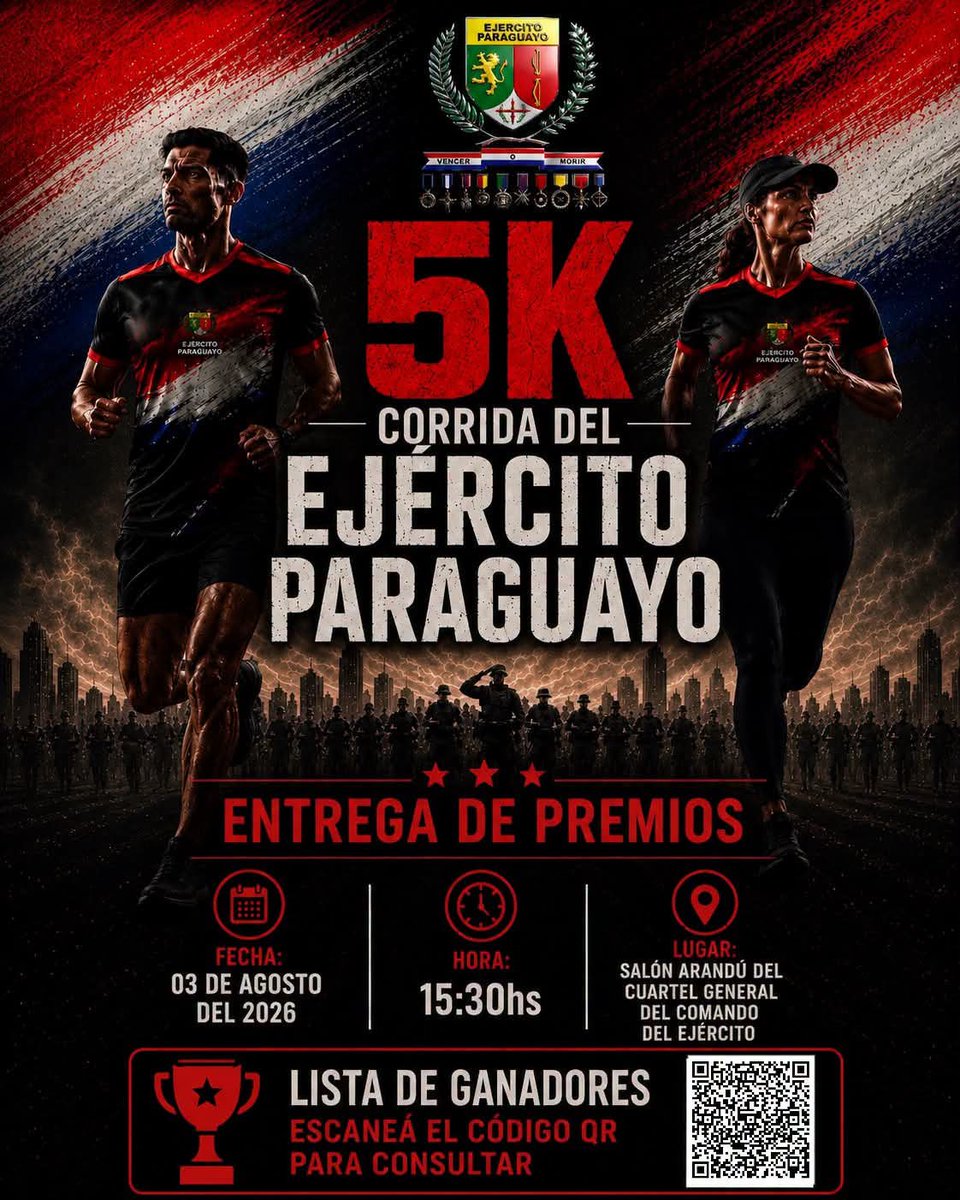 Ejercito_Pyo's tweet photo. 🇵🇾𝐄𝐍𝐓𝐑𝐄𝐆𝐀 𝐃𝐄 𝐏𝐑𝐄𝐌𝐈𝐎𝐒 𝐃𝐄 𝐋𝐀 𝐂𝐎𝐑𝐑𝐈𝐃𝐀 “𝟓𝐊 𝐃𝐈𝐀 𝐃𝐄𝐋 𝐄𝐉𝐄𝐑𝐂𝐈𝐓𝐎“

#EjércitoParaguayo
#ComprometidoConSuPueblo https://t.co/YjfPUYb5dW