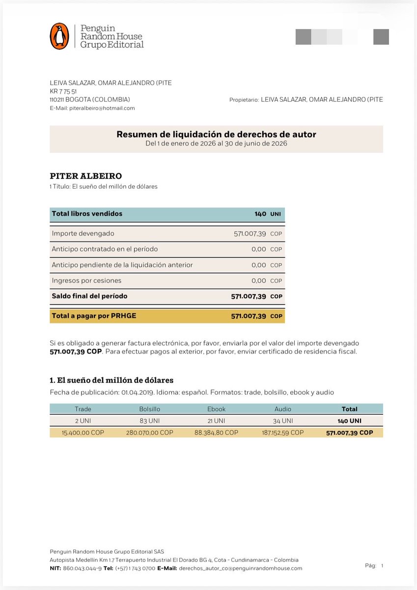 PITERALBEIRO's tweet photo. Hace ya 7 años tuve la oportunidad de escribir mi primer libro, hoy tiene el sello entre los “best seller” de la editorial, gracias a quienes lo han comprado y lo han leido. En una epoca en que es tan difícil vender libros este semestre he vendido mas de 500 unidades entre mis presentaciones y los que se venden en librerías solo en Colombia 😍. Solo agradecimiento para quienes me apoyan tanto