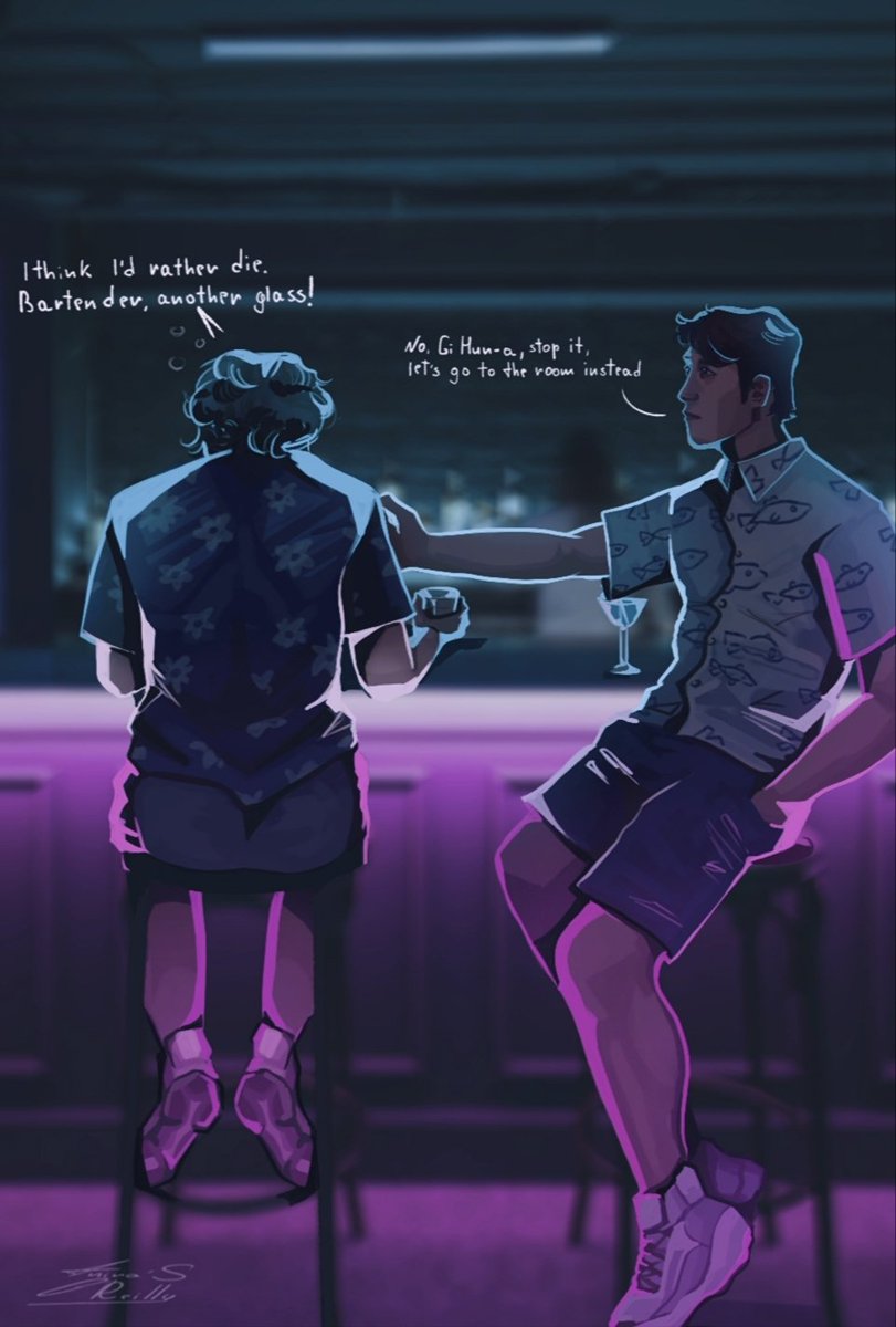 AniraSOReilly's tweet photo. "I'm the only one who needs you, Gi Hun"  #inhun  
Jeju Island Summer Vacation. Day 5

(My stomach tightens pleasantly with anticipation~)
 
#inhunfanart #457ship #SquidGame3 #Squidgame #art  #artists #summer #Squidgame2 #inhoxgihun https://t.co/aAvLo96o0d