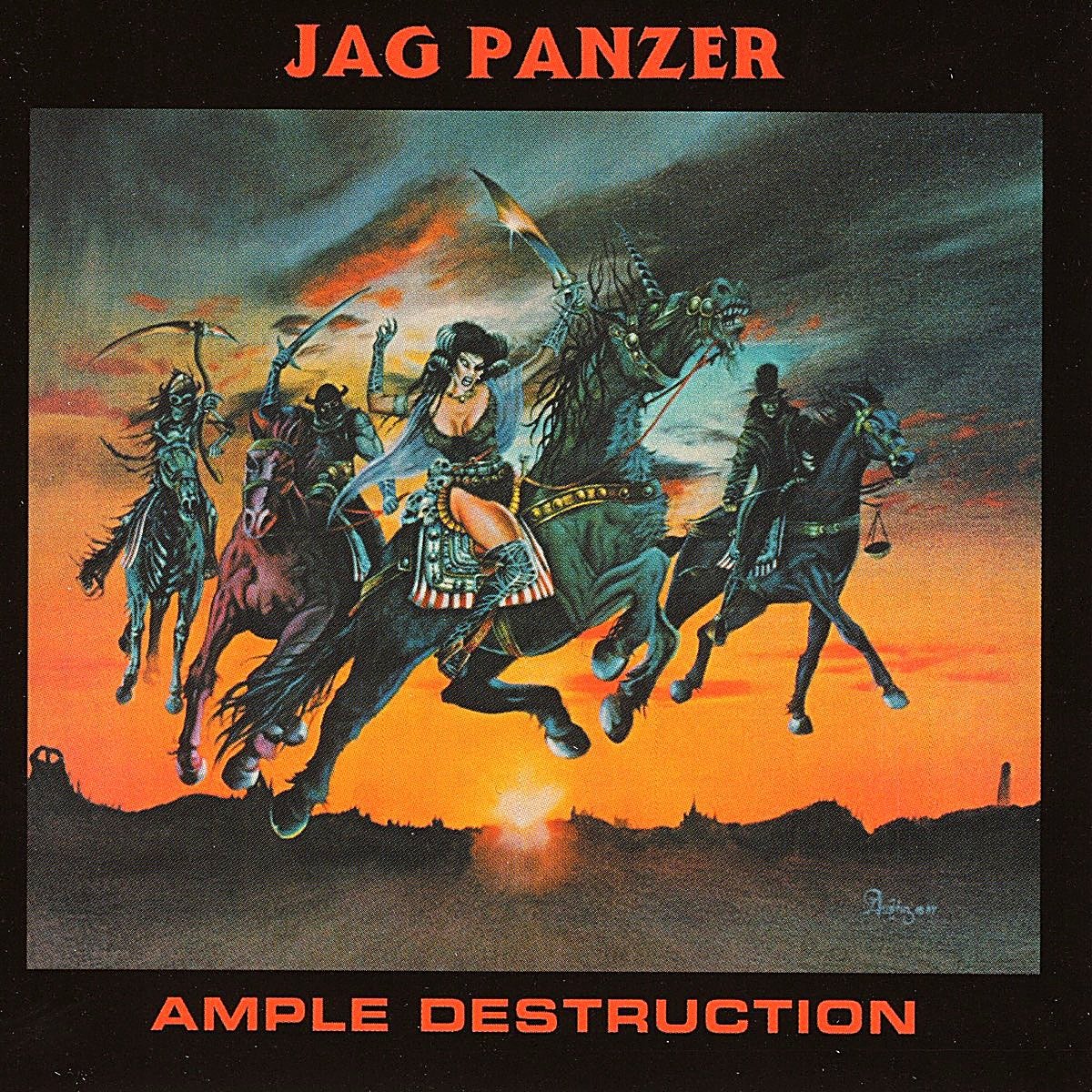 NWOBHMBr's tweet photo. Jag Panzer (Colorado Springs, EUA, 1981) nasceu como Tyrant, inspirada pela NWOBHM. Em 1984 lançou Ample Destruction: riffs pesados, vocal extremo de Harry "Tyrant" Conklin e shred insano de Joey Tafolla. Marketing fraco, virou clássico cult pirateado à exaustão. 🇺🇸🤘 #USMetal https://t.co/UoM8hhxEqe