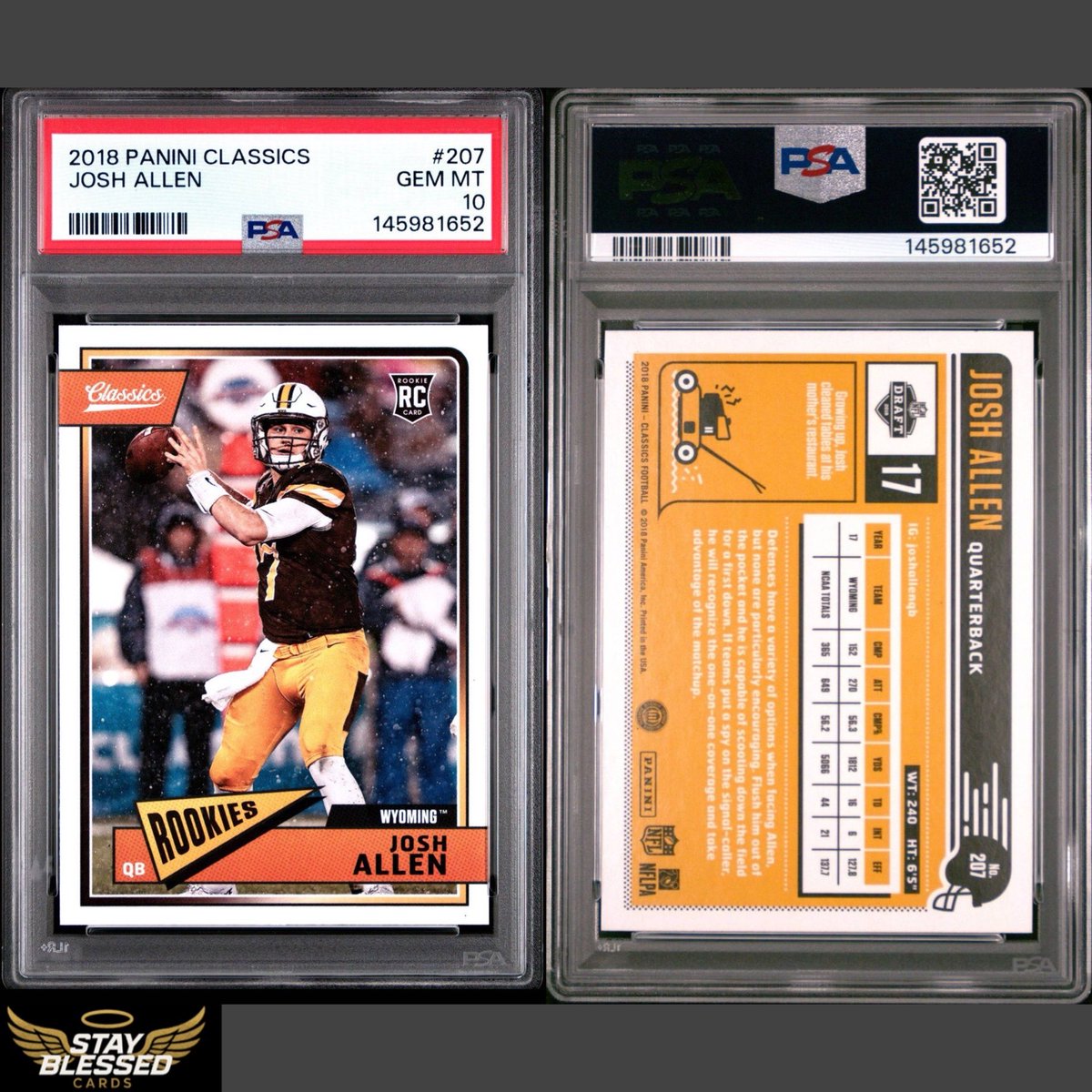 StayBlessedCard's tweet photo. $175 shipped

2018 PANINI CLASSICS
#207 JOSH ALLEN (RC)
ROOKIES https://t.co/w5fS3uEzu6