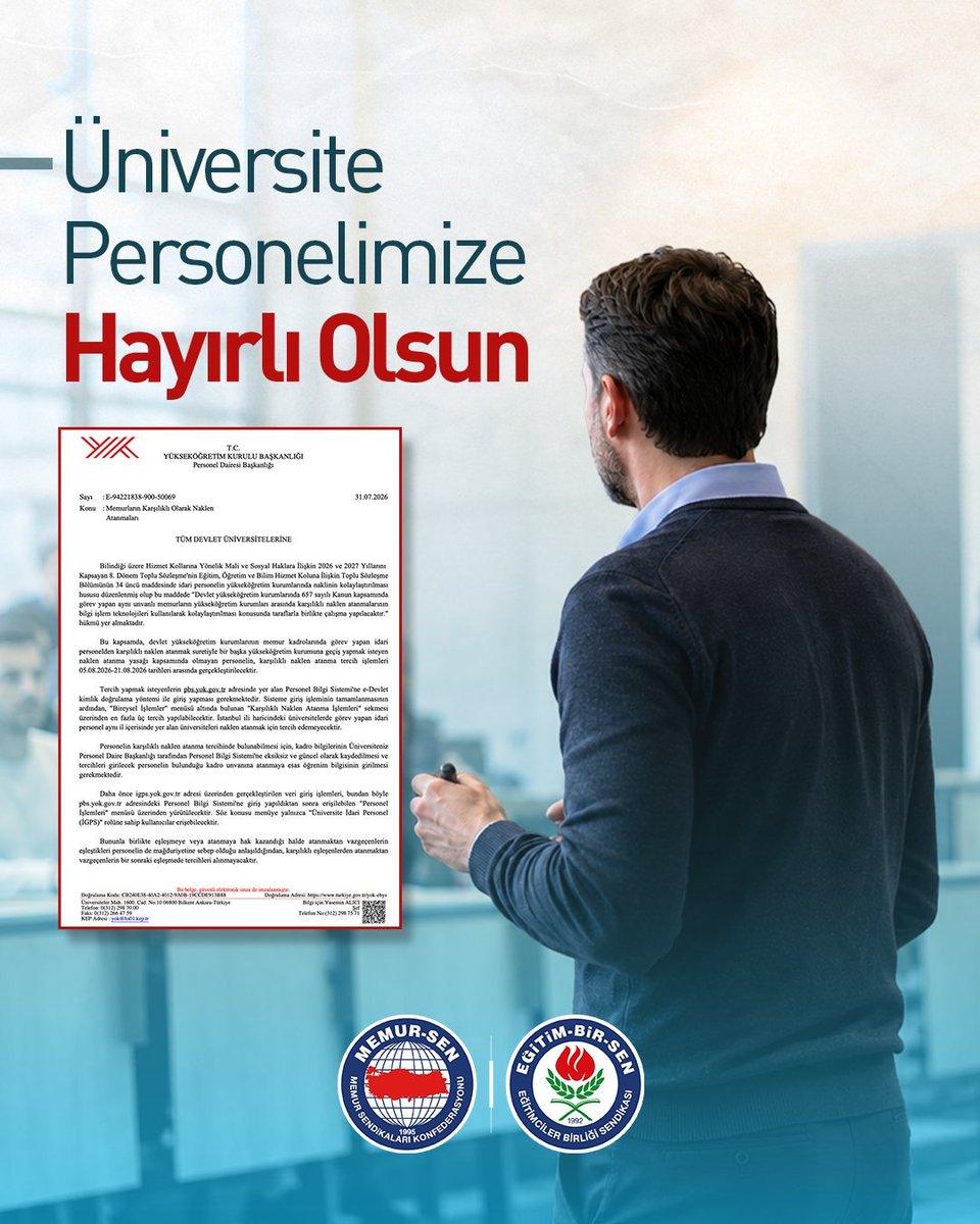 talatyavuz29's tweet photo. ***Pazartesi'den Pazartesi'ye***

▪︎▪︎▪︎EĞİTİM BİR SEN YAPAR▪︎▪︎▪︎

Eğitim Bir Sen yapar. Kovalar, takip eder, ısrar eder ve çözer. Diğerlerine ise çaresizce iki seçenek kalır: Biz yaptık derler, tutmayınca da ne var bunda diyerek değersizleştirmeye çalışırlar. Biz yaptık demekle ne var bunda demek arasındaki çaresizlik kaderleri olmuştur.

Üniversite idari personelinin karşılıklı yer değişikliği talebi önemli bir kazanım ve büyük bir adımdır. Sadece bu kazanımımızla ilgili merdiven altı sendikaların yaptığı paylaşımlara bakınca bile ne demek istediğim anlaşılacaktır.

Yaklaşık üç yıldır YÖK ve Cumhurbaşkanlığı arasında adeta mekik diplomasisi yürüttük. Toplu sözleşme masasına taşıdık, ısrar ettik. Her defasında, “üniversiteler özerk bütçeli kurumlardır, bakanlıklara benzemez.” tepkisini aldık. Yılmadık ve ikinci kez koparıp aldık.

Şimdi geliştirilmesini talep ve takip ediyoruz. Becayişin çok ötesinde birçok parametreyi ve talebi içeren bir sisteme doğru yol alıyoruz. Bu konuda her ziyaretimizde talebimize olumlu yaklaşan YÖK Başkanı Prof. Dr. Erol Özvar ve YÖK Genel Sekreteri Dr. Batıkan Aksoy’a teşekkür ediyorum.

Sendikalar hak arama, hakkı teslim etme, problem çözme, kazanım üretme, doğru ve güzel olana destek olma, kötü ve zararlı olana ise karşı olmayı ilke edinmesi gereken kurumlardır. 

Merdiven altı sendikalar, kazanımlarımızı sahiplenmeyi veya değersizleştirmeyi bırakıp, hakkımızı teslim etmeyi başarabilseler, üyeleri nezdinde daha büyük beğeni alacaklardır. Üyeleri, “bizimkiler bir şey yapamıyorlarsa bile en azından hakkı teslim edecek erdeme sahipler.” deyip yöneticilerinin dürüstlükleriyle övünecekler.

Üniversitelerde çok gündemimiz ve alınacak daha çok yolumuz var. Maalesef toplu sözleşme kazanımımız olan uygulamaları bile hayata geçirmemekte direnen üniversite yönetimleri var. Hâlbuki üniversiteler bu konularda öncü ve örnek olmalıdır.

Üniversitelerimize yakışan uygulama, lojman komisyonlarında ve disiplin kurullarında sendika temsilcisi olmasını engellemek değil; yaptığı doğru, adil ve yasal uygulamaların açık denetimi ve kamuoyuna duyurulmasını sağlamak isteyen üniversite yönetimlerinin kendilerinin talep etmesidir.

Kurulları demokratik ilkeler ve yasal düzenlemeler çerçevesinde çalıştıran üniversite yönetimlerimize teşekkür ederken beklentimiz üniversitelerimizin araştırmalarıyla, uygulamalarıyla diğer kurumlarımıza örnek olmalarıdır.

Üniversiteler, topluma yön verecek, geleceğe ışık tutacak, hoşumuza gitmese de gerçekleri bugünden ortaya koyacak çalışmalar yapan kurumlar olmalıdır. Akademik özgürlük ve özerkliği, sadece mezuniyet törenlerine yansıyan üzücü tabloların ortaya saçılmasında değil, toplumun faydasına işlere yansımasında da görmek istiyoruz.

Keşke doğum oranındaki dramatik düşüşü, yok olmaya giden ivmeyi otuz kırk yıl önceden bir hocamız ortaya koyabilseydi. Yüz yıllık küresel proje, doğum kontrol uygulamalarının bizi bugünlere getireceğini görebilen bir makale yazılabilseydi.

“Durun kalabalıklar, bu cadde çıkmaz sokak!” diyebilseydi birilerimiz. Hala buna ihtiyacımız var. Modern çağa teslim olan değil bugünün bütün yanlışlarına meydan okuyacak ve gerekirse bedel ödeyecek duruşlara, çıkışlara ihtiyacımız var.

Hocalarımızdan bunu bekliyoruz, bu yolda üniversitelerimizi yanımızda görmek istiyoruz. Vesayetten ve ithal fikirlerden çok çektik. 

Talat YAVUZ
Eğitim-Bir-Sen Genel Sekreteri
yavuztlt@hotmail.com