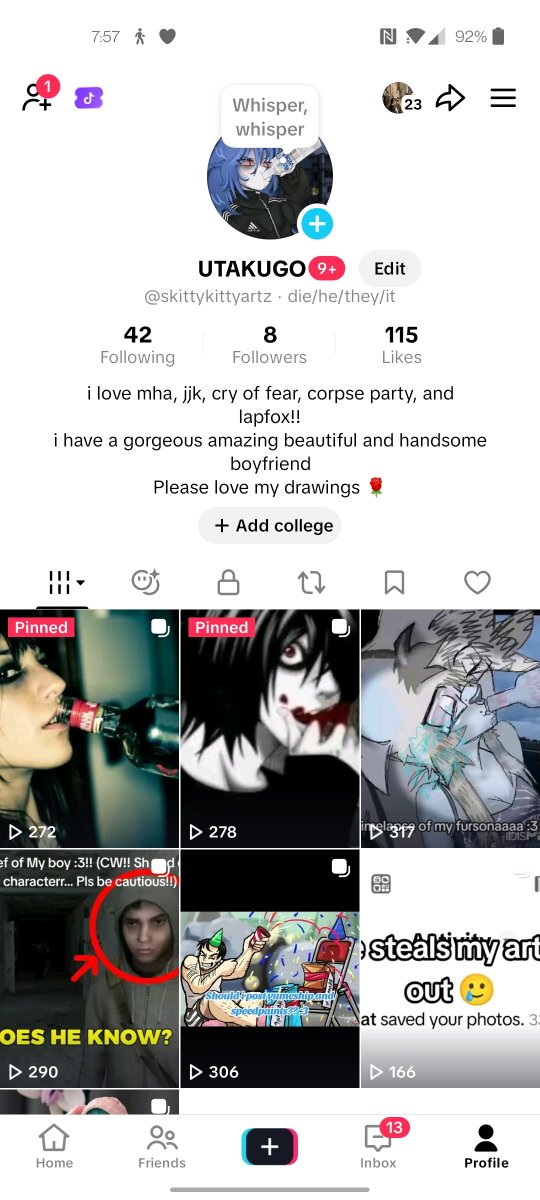Skittykittyartz's tweet photo. Haii!! Incase youre wondering, I have a tik tok!1! 
I post my drawings, speedpaints, and art dumps!! Pls give it a follow!! :3 https://t.co/WfbqrjuitR