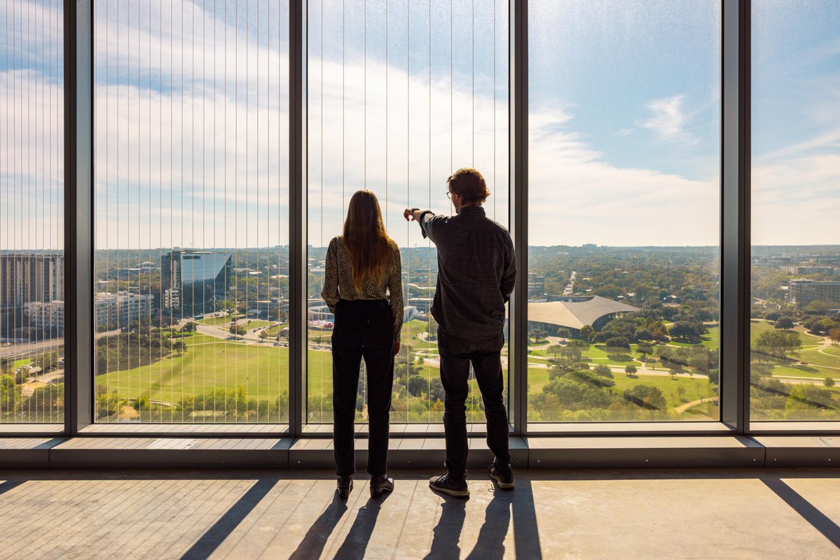 lifeatgoogle's tweet photo. Step inside Sail Tower, Google’s newest Austin office! ⛵✨ Named for its unique sail shape, each floor features local artwork that celebrates the different regions in Texas. From the desert wildflowers of Big Bend to the hiking trails of Hill Country and Marfa thunderstorms, Googlers feel right at home in the workspace! Sail Tower is also home to a new https://t.co/3tTQouMrar venue that Austin nonprofits can book for meetings, workshops, and community events in the heart of downtown.