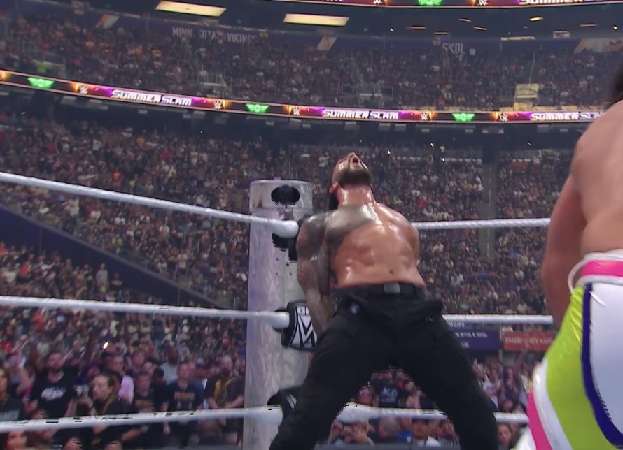 FadeAwayMedia's tweet photo. ROMAN REIGNS DEFEATS SETH ROLLINS IN ONE OF THE GREATEST MAIN EVENTS IN SUMMER SLAM HISTORY 

AND STILL…. 

#SummerSlam https://t.co/QPPoELmKLy