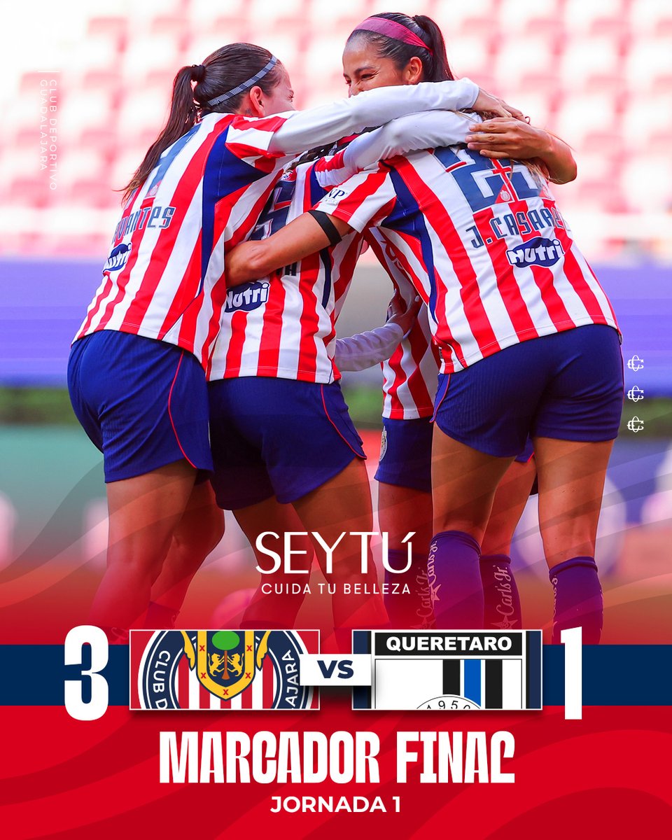 ChivasFemenil's tweet photo. 🇫🇷 ¡GANARON LAS CHIVAS! 🇫🇷

Viniendo desde atrás y con ajustes desde el banquillo, el Rebaño Sagrado se queda con los primeros 3 puntos de la temporada. 

¡VAMOS POR MÁS, ROJIBLANCAS! 🐐 https://t.co/FQjwsU8OnE