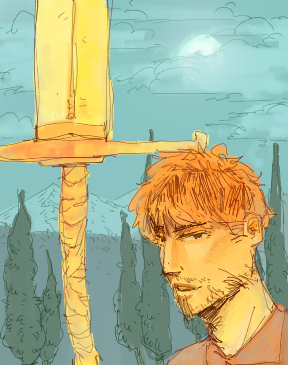 ro0ook's tweet photo. guy w sword in the bg i didnt think it through and now it looks like hes holding a super long handle https://t.co/rssS2GH00V