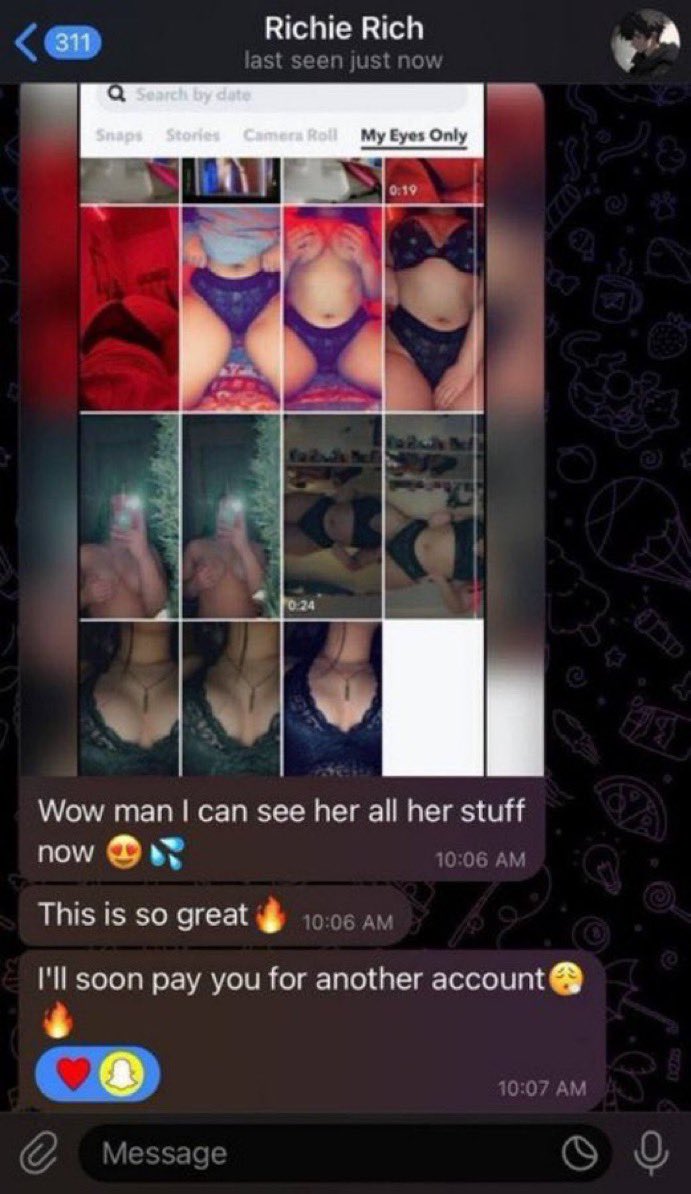 mr_reddy970's tweet photo. Snapchat hacking,I hack all sociall media and Instag Crack her Snap memories to catch a cheater
View "My Eyes Only" undetected using my brute force hack
MESSAGE FOR QUICK SERVICEL <><> https://t.co/hvgVdVAME1 https://t.co/t1tNchFmlS