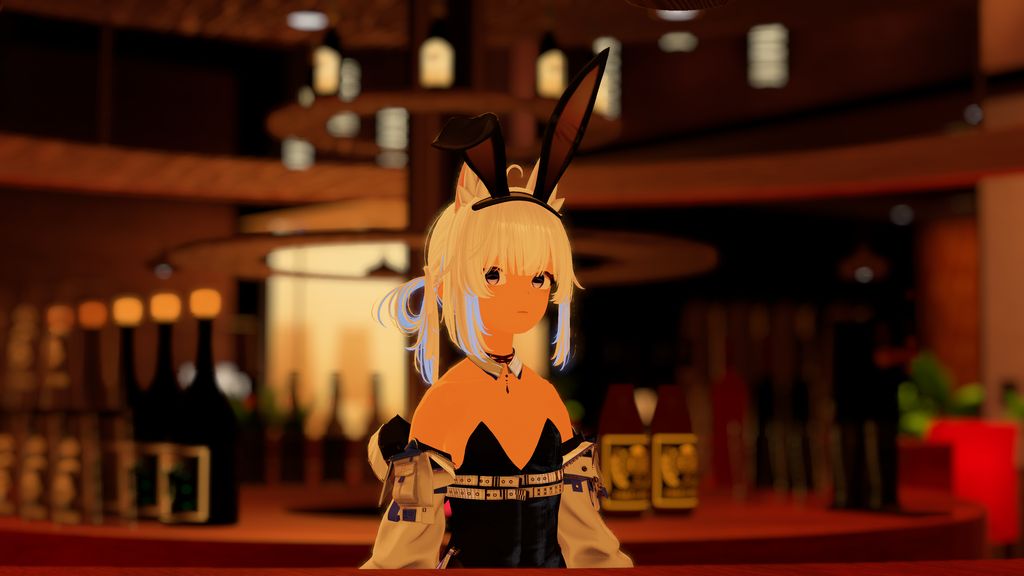 pixel20012's tweet photo. Happy (late-ish) bunny day! 
...you can stop staring now...
#VRChatPhotography #バニーの日 https://t.co/orwAnXpwhl