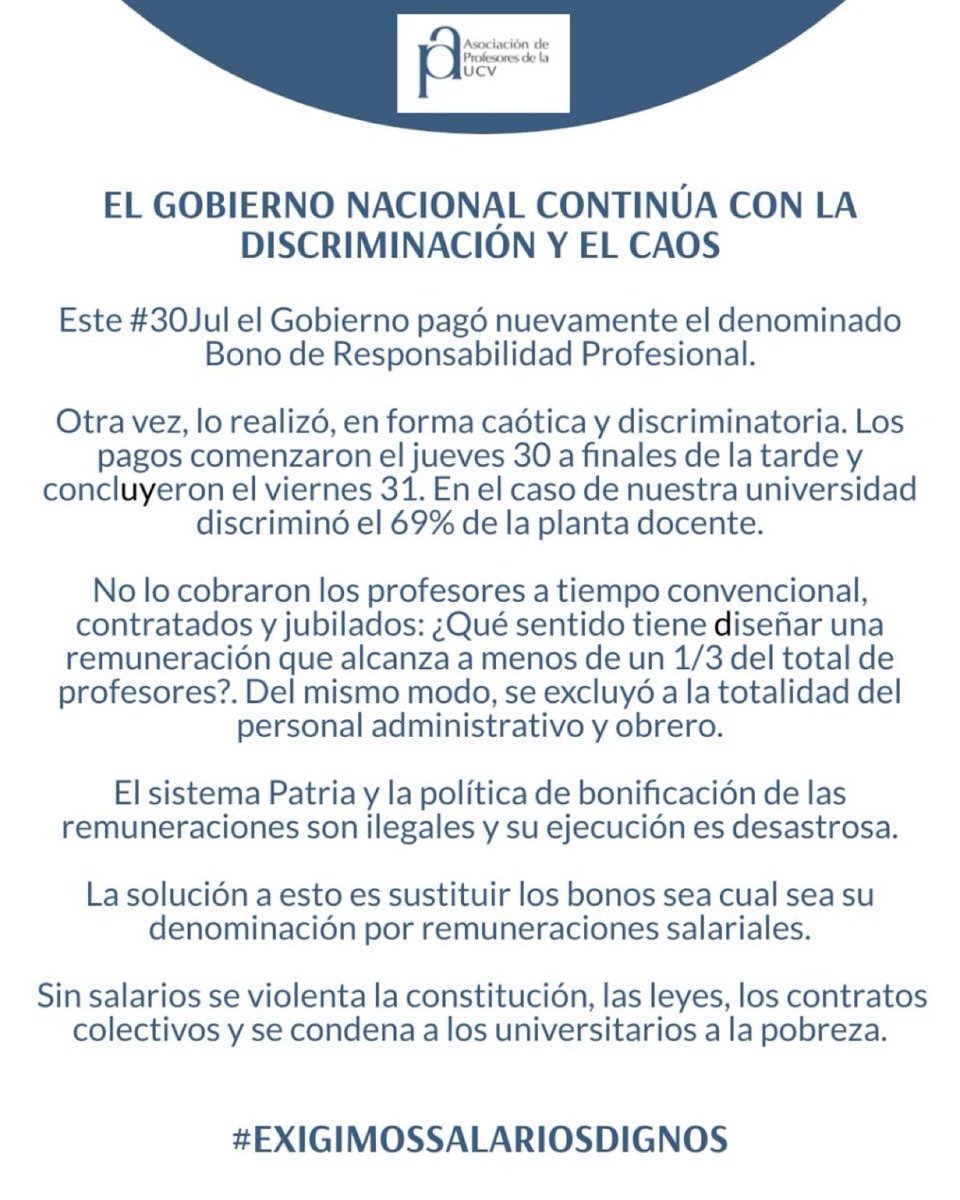 InfoSumatCCS's tweet photo. Discriminación y caos es lo único que da el gobierno. Demandamos la salarización de las remuneraciones
#SalarioDignoYA https://t.co/qgXTD1xtlD