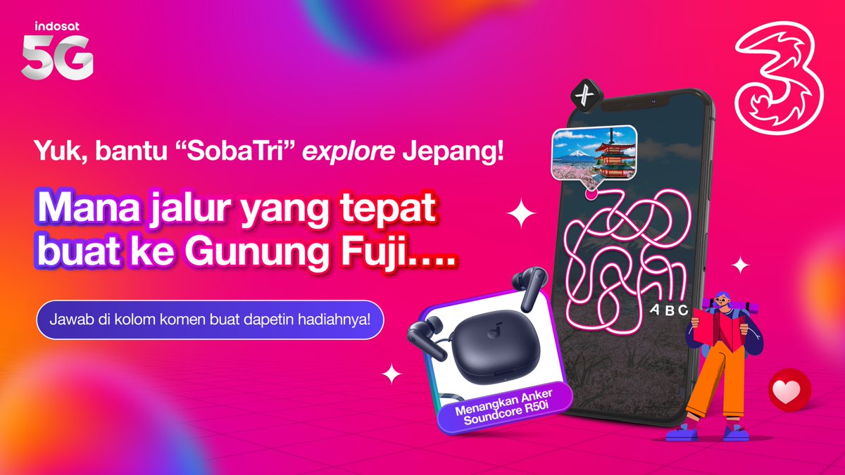 triindonesia's tweet photo. Giveaway Alert!

Bantu SobaTri nemuin jalan yang tepat buat ke Gunung Fuji, yuk! 🌿

Kalau udah nemu, langsung ikutan:
1. Jawab pertanyaan di kolom reply.
2. Ceritain momen seru kamu pakai CounTri Roam https://t.co/dLzHk0x67Z