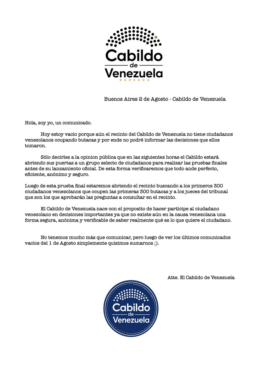 GastonLevar's tweet photo. COMUNICADO
#GeneraciónIndependencia https://t.co/o9qSnK2NKd