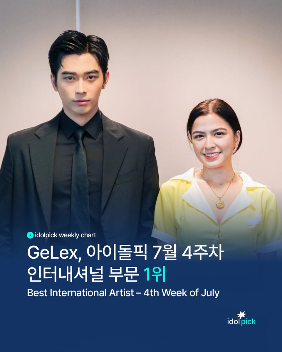 idolpick_vote's tweet photo. ✨7월 4주차 베스트 인터내셔널 아티스트
✨The best INTERNATIONAL Artist in the 4th week of July

🏆#GeLex 69,979P
#Gelo #AlexaIlacad

#아이돌픽 #idolpick https://t.co/NgHwkb6zfy