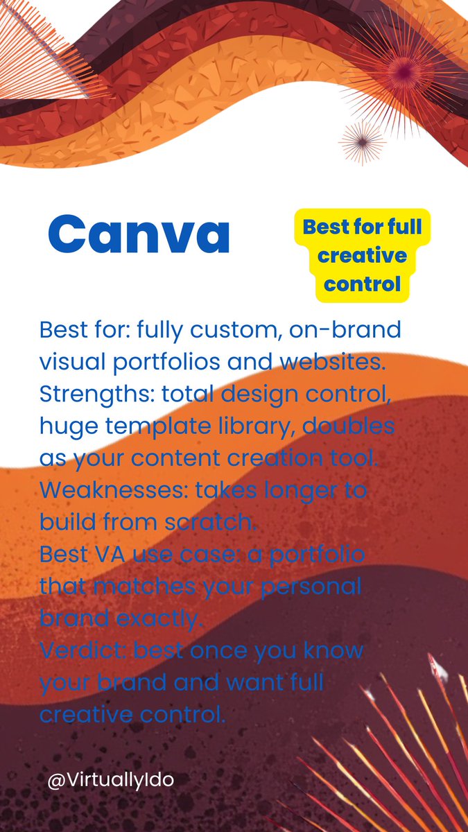 VirtuallyIdo's tweet photo. Gamma AI vs Canva vs Notion 🏆
Which one builds the best VA portfolio?

Speed: Gamma AI
Design: Canva  
Simplicity: Notion

Drop your fave below + save to decide later!
#strage https://t.co/tu3WwcChsy