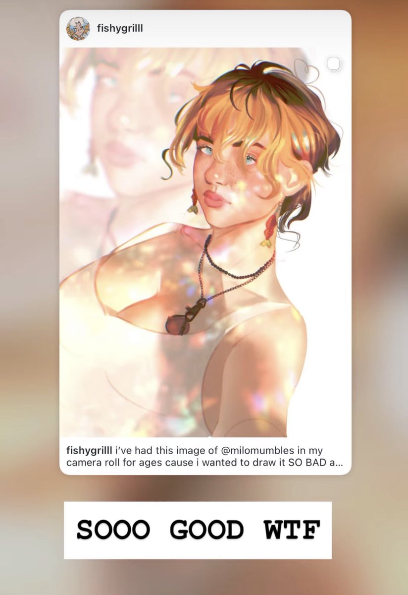MumblesUpdate's tweet photo. Milo reposted fan art on her instagram story! art credit to @FishyGrill https://t.co/XTbJC8qMn3