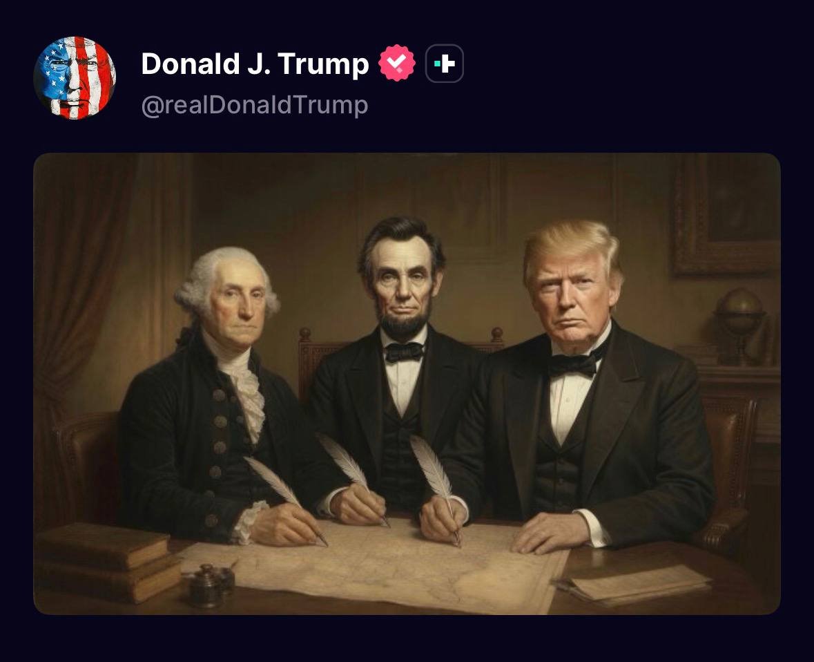 OgFyaz's tweet photo. 🇺🇸 U.S. President Trump via TruthSocial:

Do you think this is an insult to the Founding Fathers of America 🇺🇸? https://t.co/uapY8JWZIG