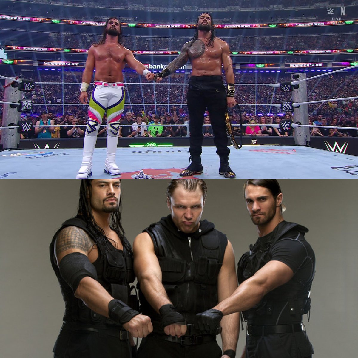 WrestlinClub's tweet photo. قبضة ذا شيلد لكن بدون دين امبروز. 🥲❤️ https://t.co/HapICLn02p