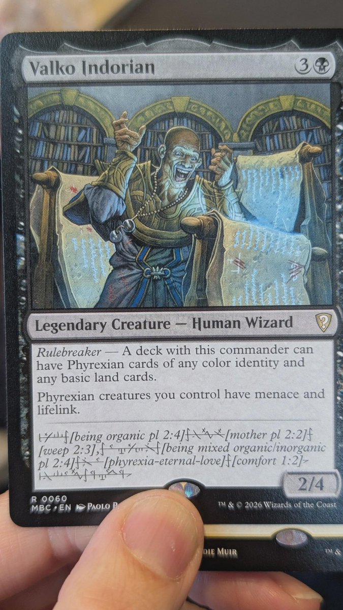 CommanderTheory's tweet photo. @GavinVerhey Is there a story behind the collector numbers here? It seems odd for a new monoblack card to follow a new colorless artifact card. https://t.co/4MCKoqp4oy
