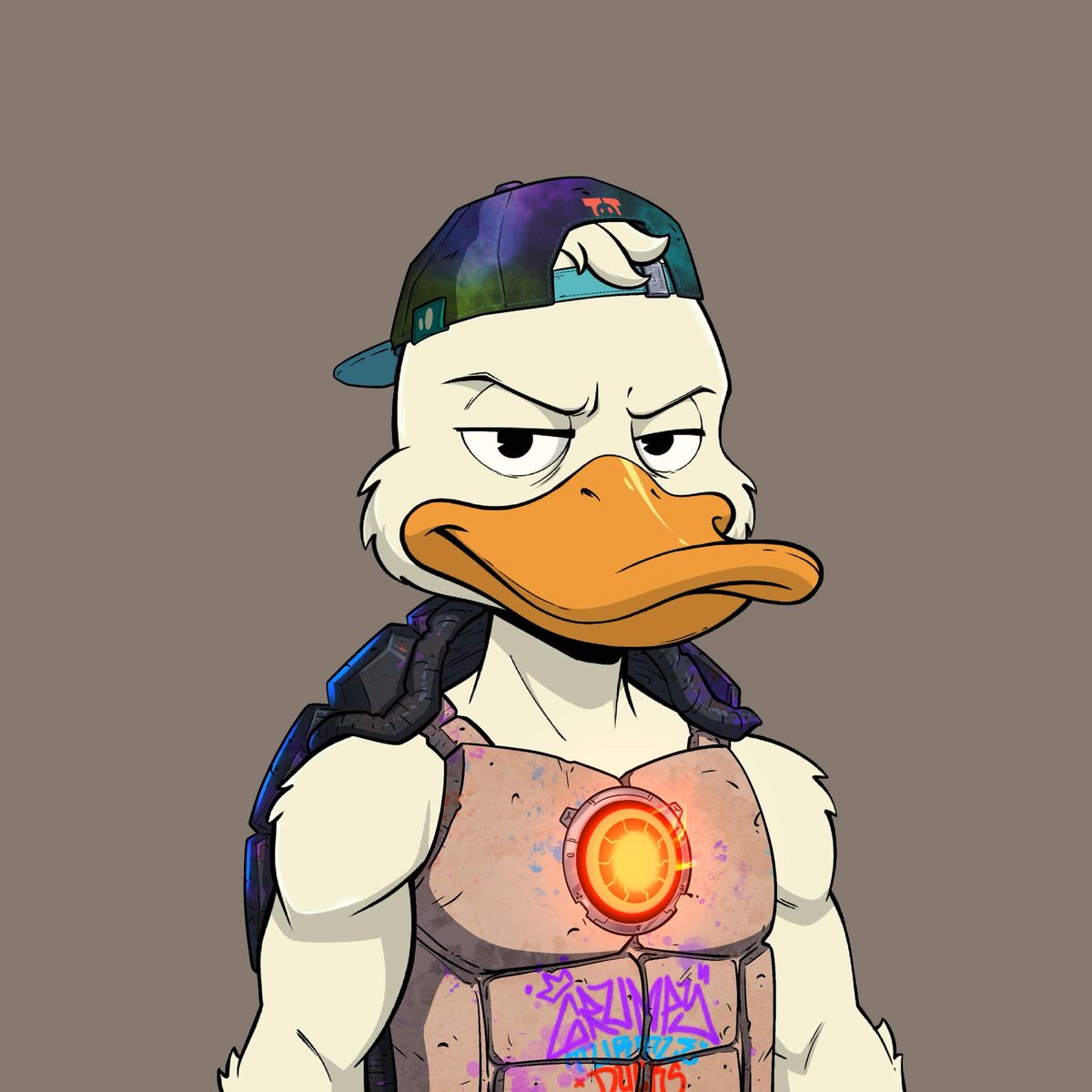 Grumpy_DuckOG's tweet photo. We wanted to show off a couple amazing traits created by @cybervangogh to represent the @TimelessTurts 🐢 

Thank you for the love @SlowwMojo and @EntheosEnergy  🫶 https://t.co/qqxPlU941l