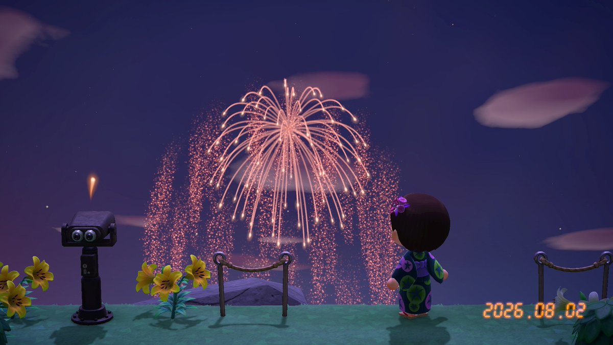 tasao_ts's tweet photo. 初めての花火大会。
昨年7月にあつ森を始めるも8月頭にSWITCHSportのバレーボールにハマったため、去年の花火大会は見ずに終わった…
そこから7ヶ月放置ののち開拓を再開🏝️🪏
今年はそれなりに島の開拓も進んでる中で迎えた花火大会なので、いろんな場所で写真も残せて良い思い出になった😊 https://t.co/SugNz4afqw