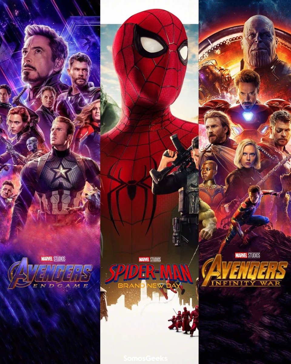 somosgeeksnews's tweet photo. MARVEL TIENE EL TOP 3 DE APERTURAS MUNDIALES 🎬📝 

Con el debut global de 'Spider-Man: Brand New Day', el MCU ahora ostenta oficialmente los tres fines de semana de estreno más grandes de todos los tiempos a nivel mundial.

1.- Avengers: Endgame ($1.2B) 
2.- Spider-Man: Brand New Day ($927M)
3.- Avengers: Infinity War ($640M).