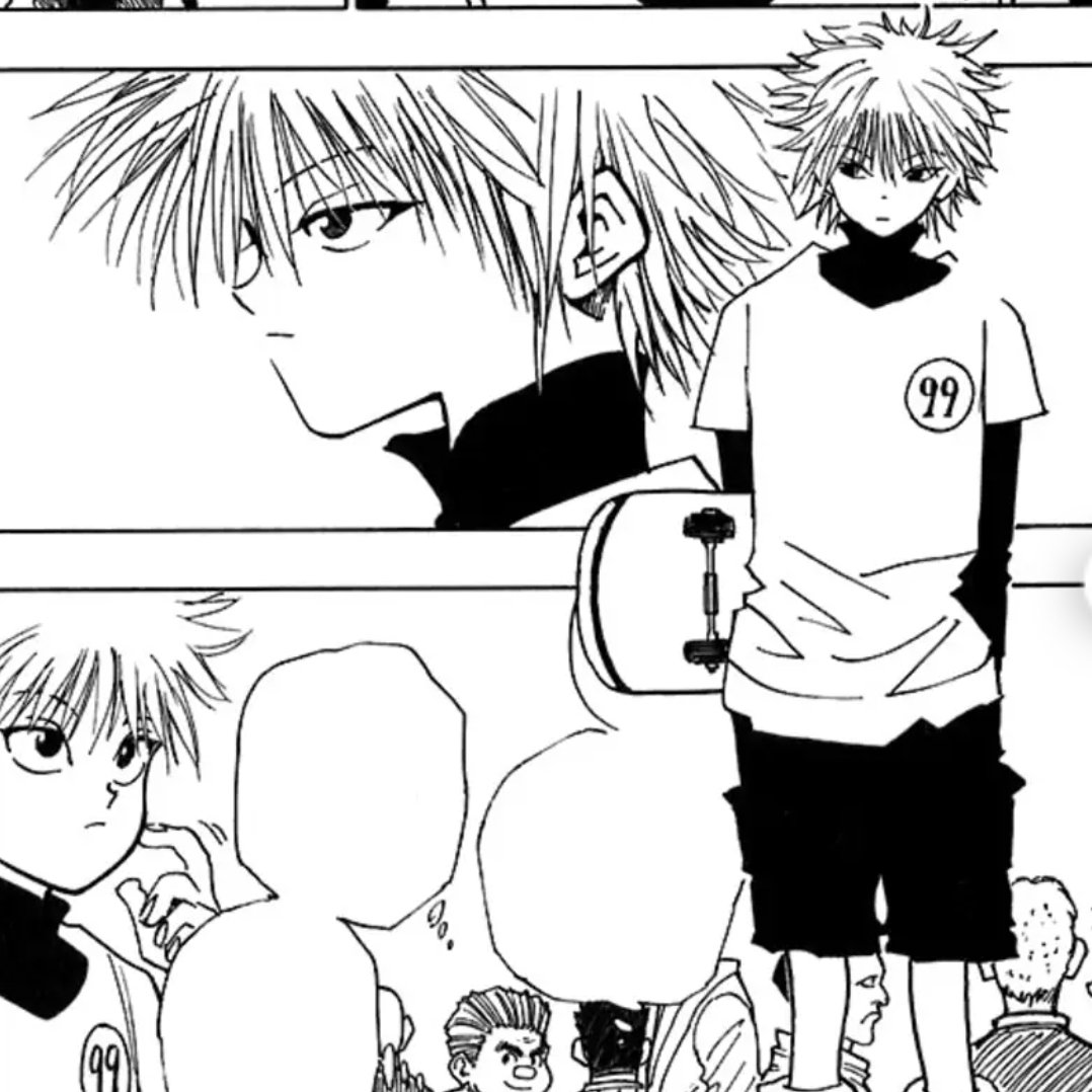 nicowindss's tweet photo. a diferença do killua da primeira aparição dele no mangá pra última 💔 meu menino foi curado https://t.co/PRprON9Yx9