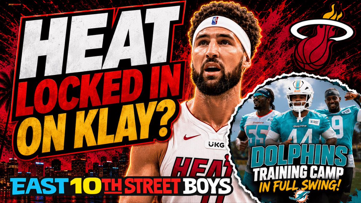 BobbyFinsTalk's tweet photo. East 10th Street Boys LIVE TONIGHT at 10pm EST‼️

Join me @aj_atia and I as we catch up on the latest #MiamiHeat rumor mill plus talk #MiamiDolphins training camp. 

Watch: https://t.co/Hmg8oMfoSo https://t.co/Un8vSUX3KP