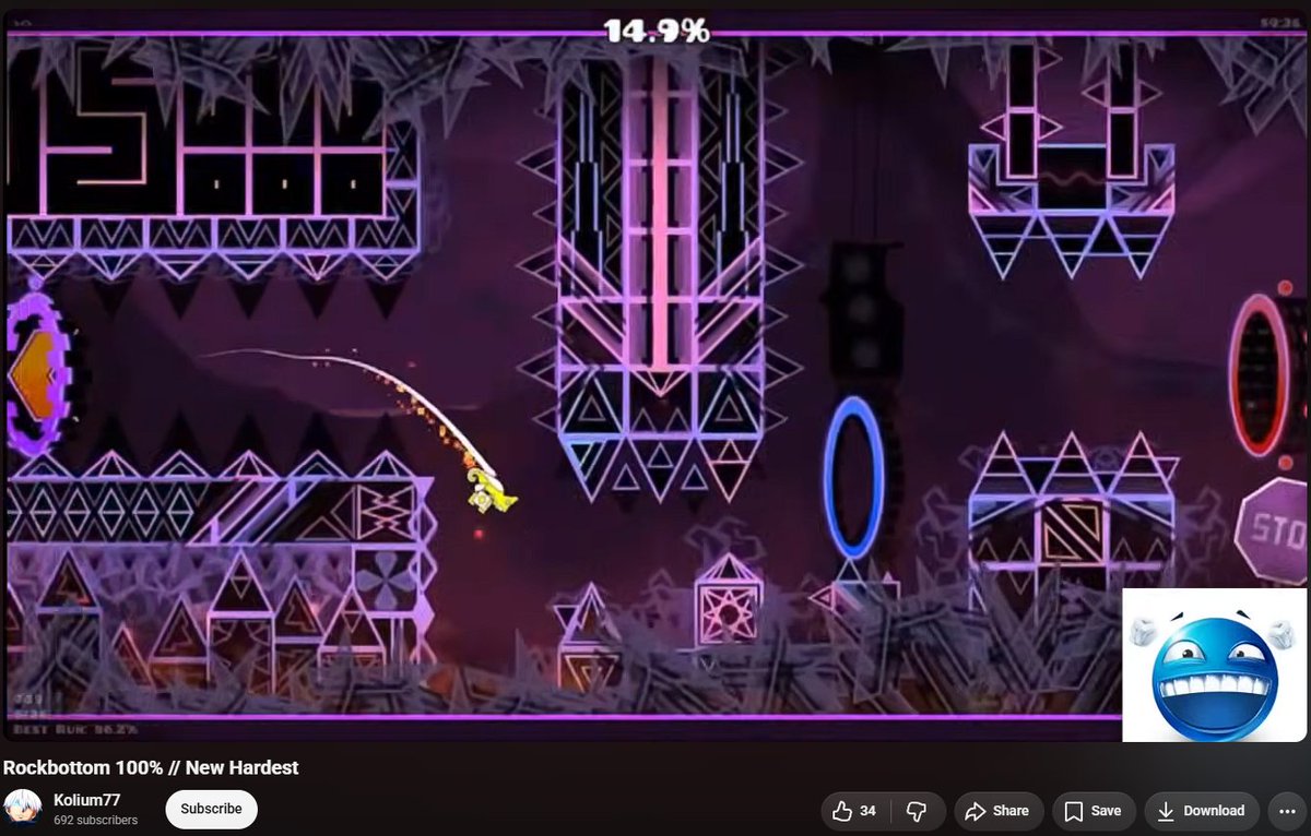 SharkManGMD's tweet photo. so here we go again with Kolium "Beating" levels. These 2 screenshots are the same frame from different people, first off, koliums is like way lower quality, showing he just purely copied the video, 2nd, ZKirbos was uploaded 2 weeks ago, koliums was 2 days ago. This mf is so bad https://t.co/eXJHoVlNmV