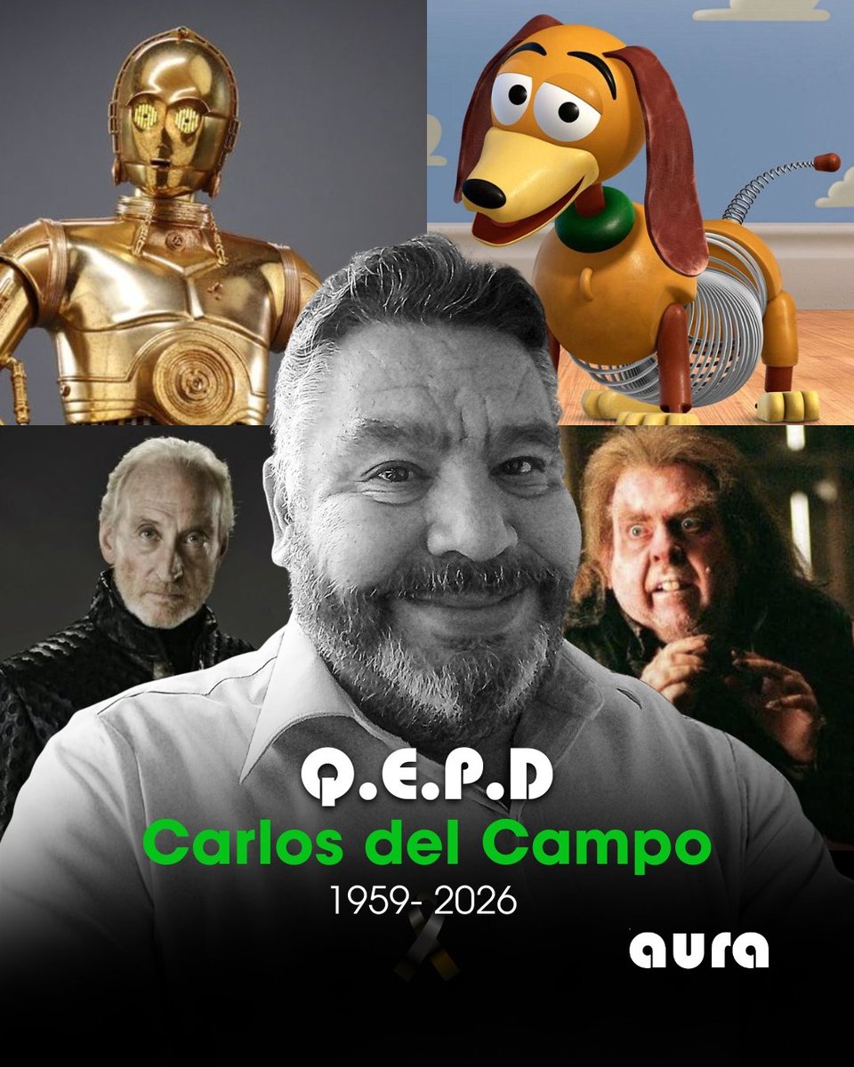 AuraSeries's tweet photo. Lamentamos el fallecimiento del actor Carlos del Campo a los 67 años 🕊️
Con más de 30 años de trayectoria, marcó a generaciones prestando su voz a personajes íconos como Slinky de Toy Story y C-3PO de Star Wars🕊️
Q.E.P.D. Carlos del Campo.
#aura #carlosdelcampo #qepd https://t.co/XZ1WKWTeOJ