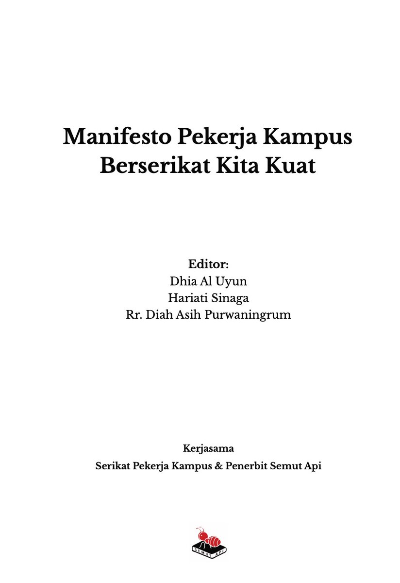 BuruhSiluman's tweet photo. Teman2, sebentar lg @pekerjakampus akan melaksanakan munas &amp; kongres, sekaligus melakukan launching 2 buku yg berisi berbagai tulisan, policy brief, kertas kerja, modul dan hasil riset serikat pekerja kampus. Watch this space ya! https://t.co/VqWywlUMKt