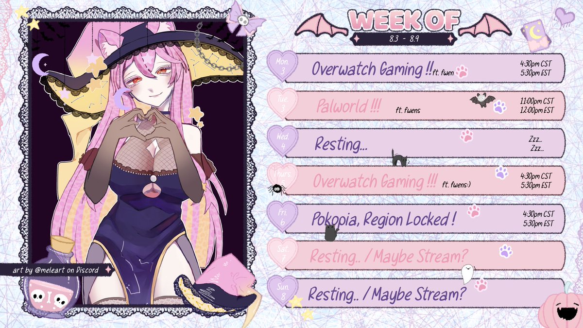 rika_vt's tweet photo. *slams schedule on the table and skitters away like a rat* 

#twitchstream #streamschedule #streamer #vtuber #overwatch #palworld #pokopia https://t.co/o61CNLOmtp