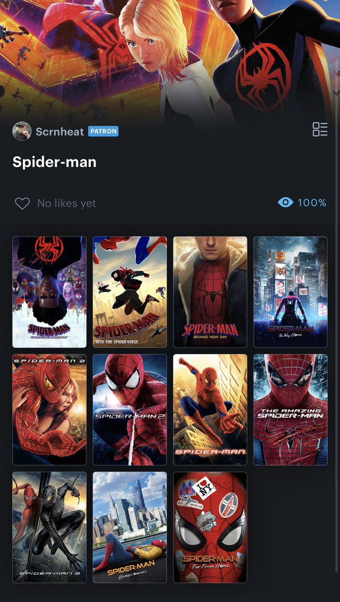 ScrnHeat's tweet photo. My spider man rankings. 1-11! Agree or disagree? #Spiderman https://t.co/PWBZ6hXDw7