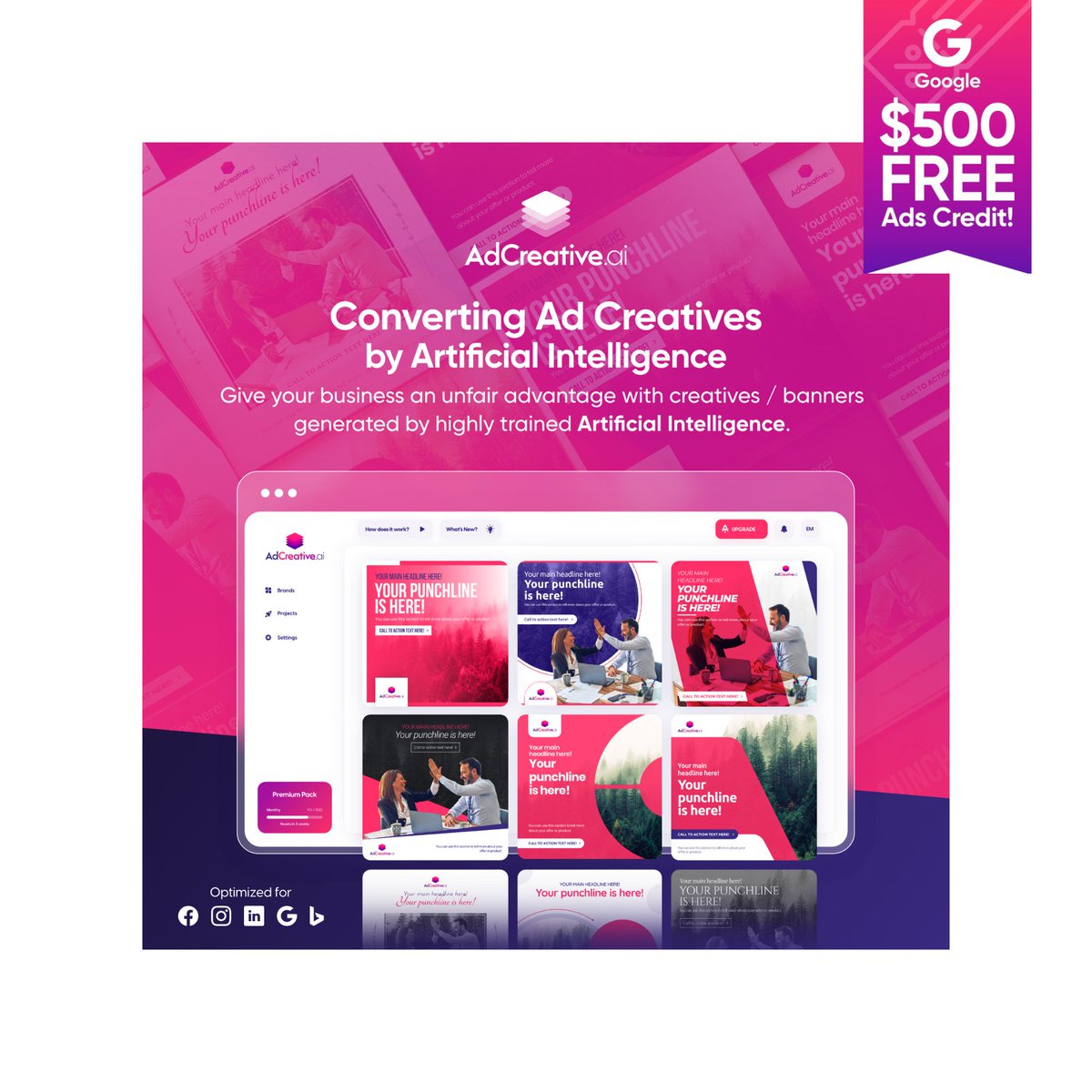 trade_2022's tweet photo. #adcreative #digitalmarketing #advertising
#workfromhome #Advertising #AI #Marketing
#SocialMedia #makemoneyonline #digitalads
#creativeads #admanager #marketing
Unlock Ads Creative-AI magic today! 
$500 Google Ads Credit + Free Trial.
👉 https://t.co/usr3MUPZd8 👈 https://t.co/CU5lfcjFIQ