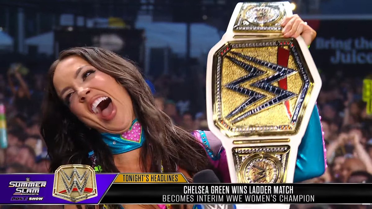 WrestleTalk_TV's tweet photo. "I'm going to dedicate this title to Michael Hayes!" - Chelsea Green https://t.co/ndufCiGHM6