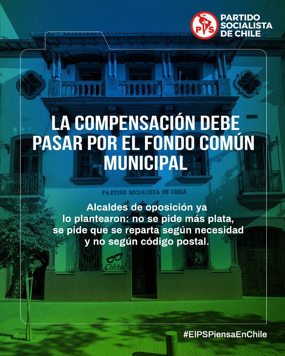 jaimesponda's tweet photo. No se trata de pedir más dinero, se trata de repartirla correctamente. Las y los Alcaldes del progresismo ya lo dijeron: la compensación por la exención de contribuciones debe canalizarse a través del Fondo Común Municipal. #ElPSPiensaEnChile #PSChile #FCM https://t.co/79rnLJ8TBU