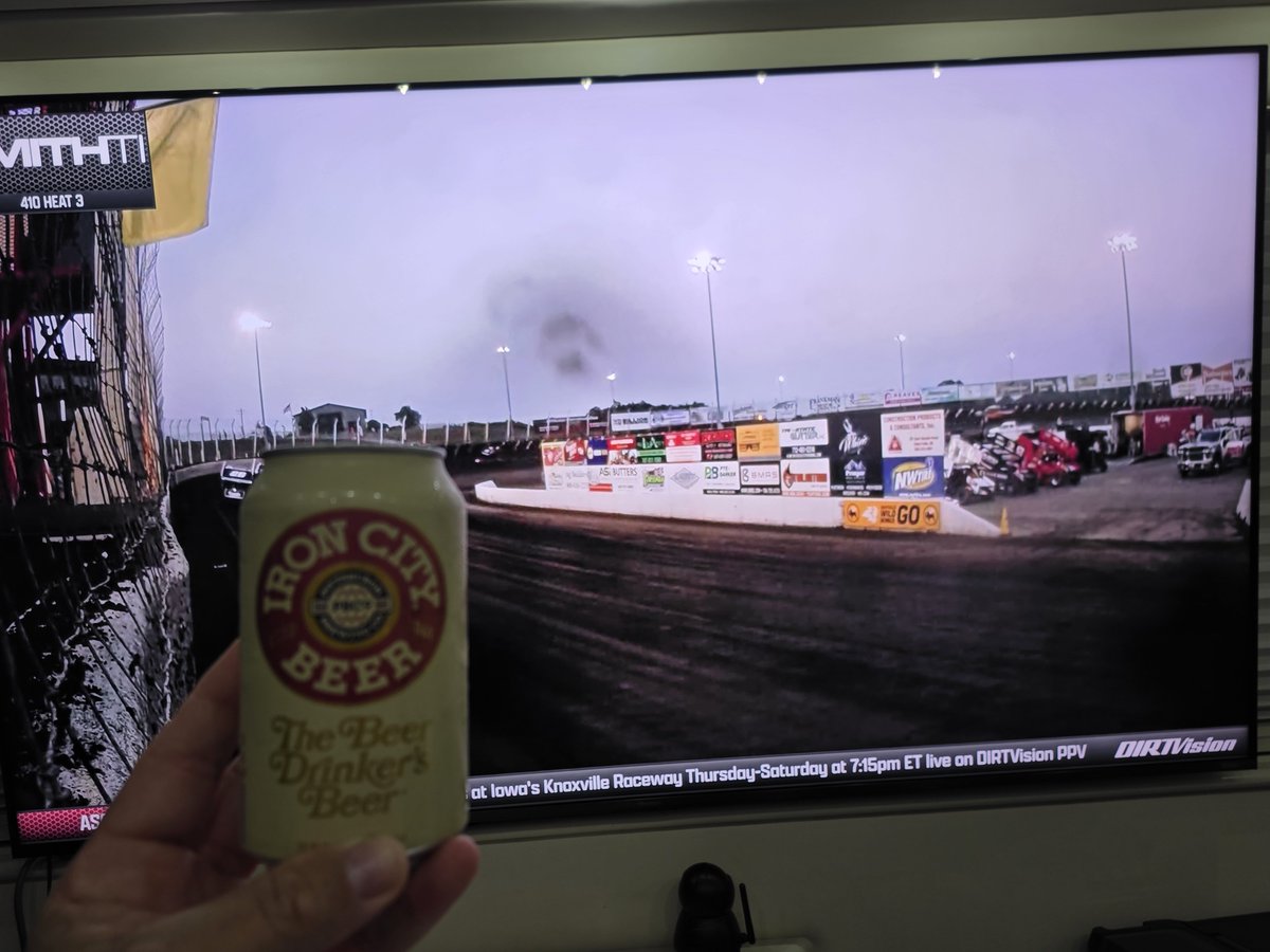 Gibvoice's tweet photo. Linking two "hometowns":  Parked near where I grew up in Western PA watching @dirtvision coverage of @HusetsSpeedway in my "adopted" hometown (via technicality) of Sioux Falls (Brandon) SD. Enjoying a cold beverage that tastes like "home". https://t.co/WH6bgKHJdx