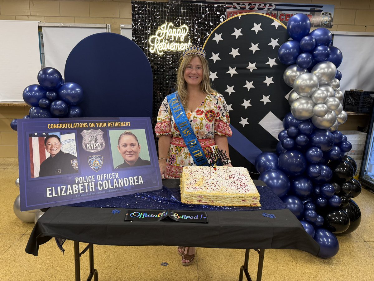NYPD61Pct's tweet photo. We were fortunate to have a beautiful, sunny day to celebrate Officer Colandrea’s walkout ceremony. Thank you for your years of dedicated service and commitment to our community. Wishing you a happy, healthy, and well-deserved retirement. Congratulations! https://t.co/lP3vBREfcq
