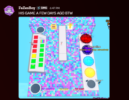 FaZesBoy's tweet photo. Before you make a Roblox game, do your research.

I recently just had my game copied by "phyzr." on discord and when trying to confront the guy, he try's to play dumb

For a summary, my former modeler copied his game, I noticed, and we fired him, changed the entire map on behalf of phyzr., a few days later I noticed that his game was updated, joined, and realized my new map had been copied, the title was copied, and we sent a full report to roblox, still waiting on a response.

not cool man...
#roblox #robloxsupport #robloxdev #robloxdevs