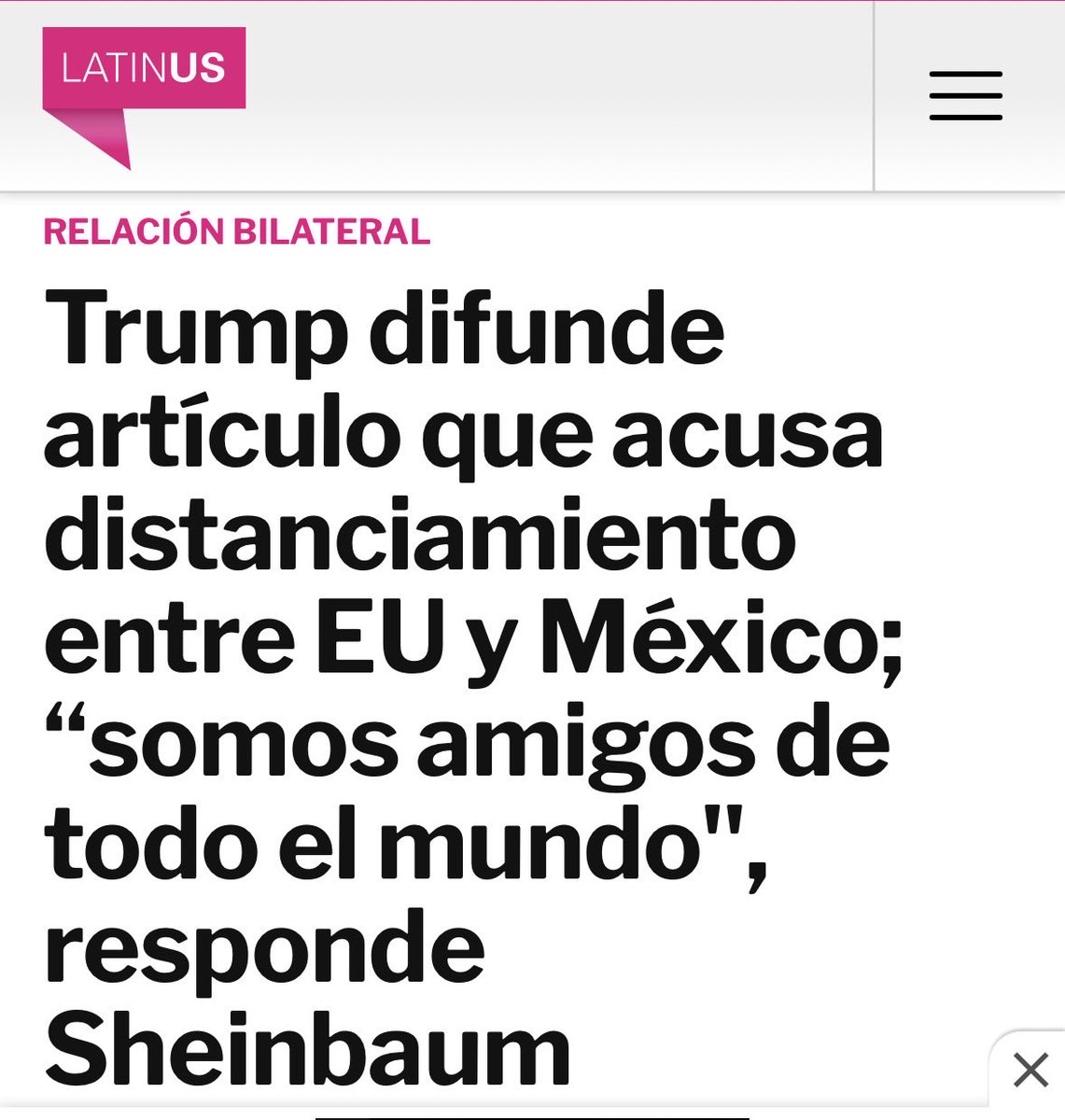 mario_dico50's tweet photo. 🔴 AHORA : SHEINBAUM DE  TAPADERA A CÓMPLICE : Trump culpa a Sheinbaum de la situación con Mexico y à la corrupción y colusión con el Narco ! Por eso quieren controlar a los medios y redes sociales . Viene una semana complicada, y más aranceles ! https://t.co/PzgKHwSfcn