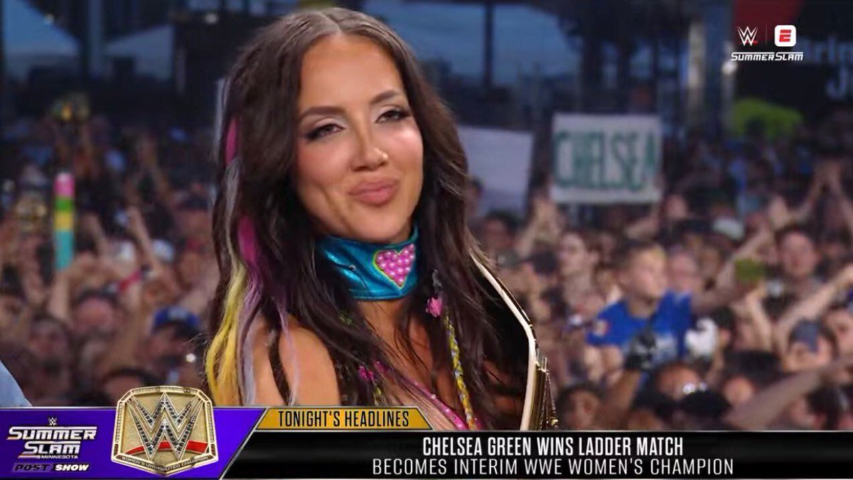 nodqdotcom's tweet photo. After winning the Interim WWE Women's Championship at SummerSlam, Chelsea Green said the following in a post-show interview: “I'm going to dedicate this title win to Michael Hayes.” 

During the second season of WWE: Unreal, Producer Michael Hayes said the following about Chelsea: “Chelsea is so entertaining. But she is not built for, nor should she be in the Charlotte Flair role or Tiffany Stratton. Because Chelsea’s job is to help make those people.”