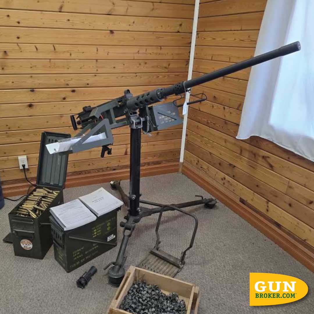 GunBroker's tweet photo. 💥 #SundayGunday: Group Industries M2HB "Ma Deuce"
🔗 See it here: https://t.co/ivP4Tzuo5w

This transferable Group Industries example of Browning M2HB, chambered in .50 BMG, represents one of the most recognizable heavy machine gun designs ever produced. Known by generations of service members as the "Ma Deuce," the M2 has remained in military service for nearly a century.

#MaDeuce #BrowningM2 #50BMG #MilitaryHistory