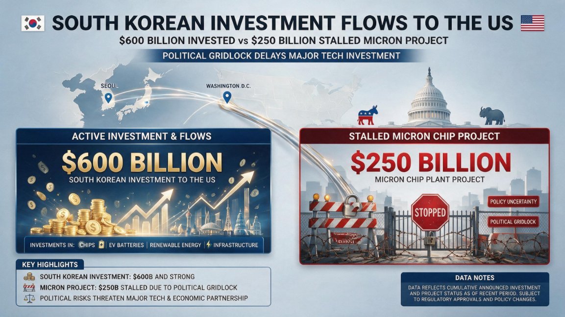 SaraAbrams1990's tweet photo. The American Dream is dead! 🇺🇸💔 KR’s $600B power play & China’s tech march left Washington in the dust.
As power shifts West to East, maybe we should pack our bags and migrate—because with this chaos, Trump is never leaving! 🌍✈️📉 #TheDreamIsDead #TechWar https://t.co/5O8DERQv4w