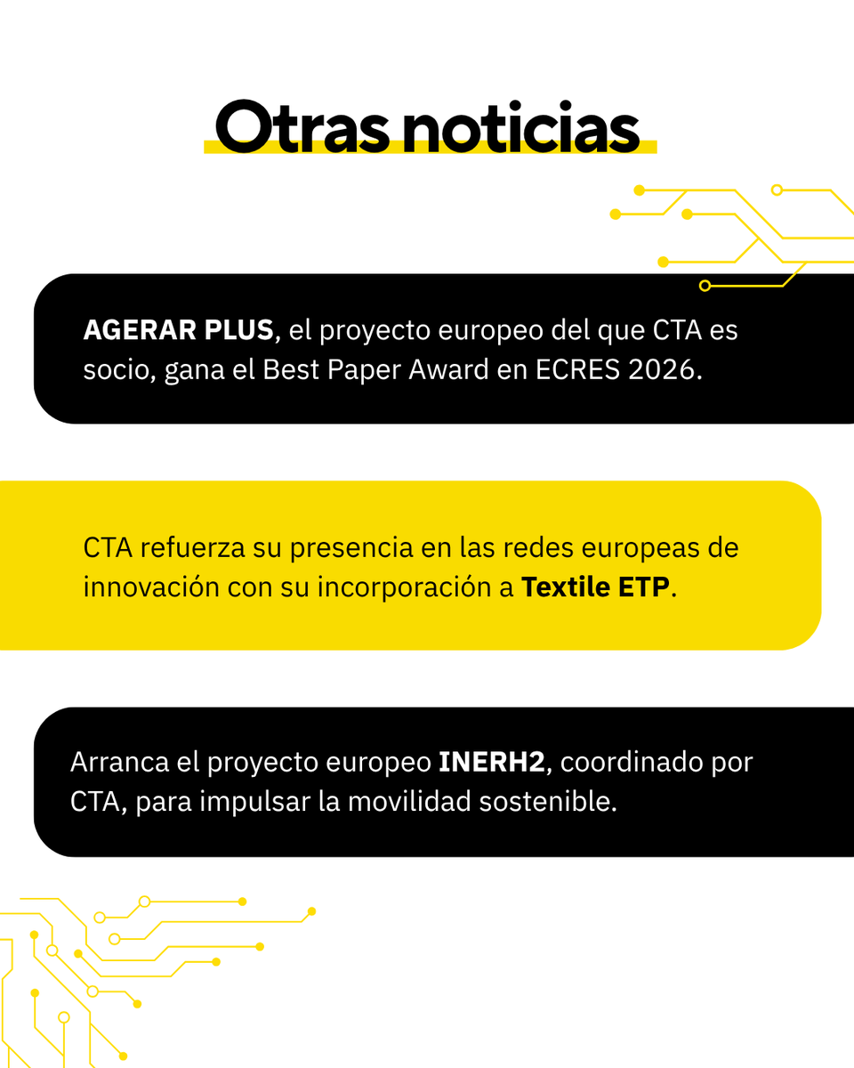 CTAndalucia's tweet photo. 🚀 Las mejores oportunidades de innovación empiezan con estar bien informado.

📲 Nuevo canal de WhatsApp de CTA
💶 #INNTERCONECTASTEP2026
🤝 CTA se incorpora a SENTIATECH
⚡ Arranca #INERH2
🏆 Premio para #AGERARPLUS

📰 Más información: 
👉 https://t.co/aYQYqr1SL5

@CDTI_innovacion @inerh2eu @IndraCompany
