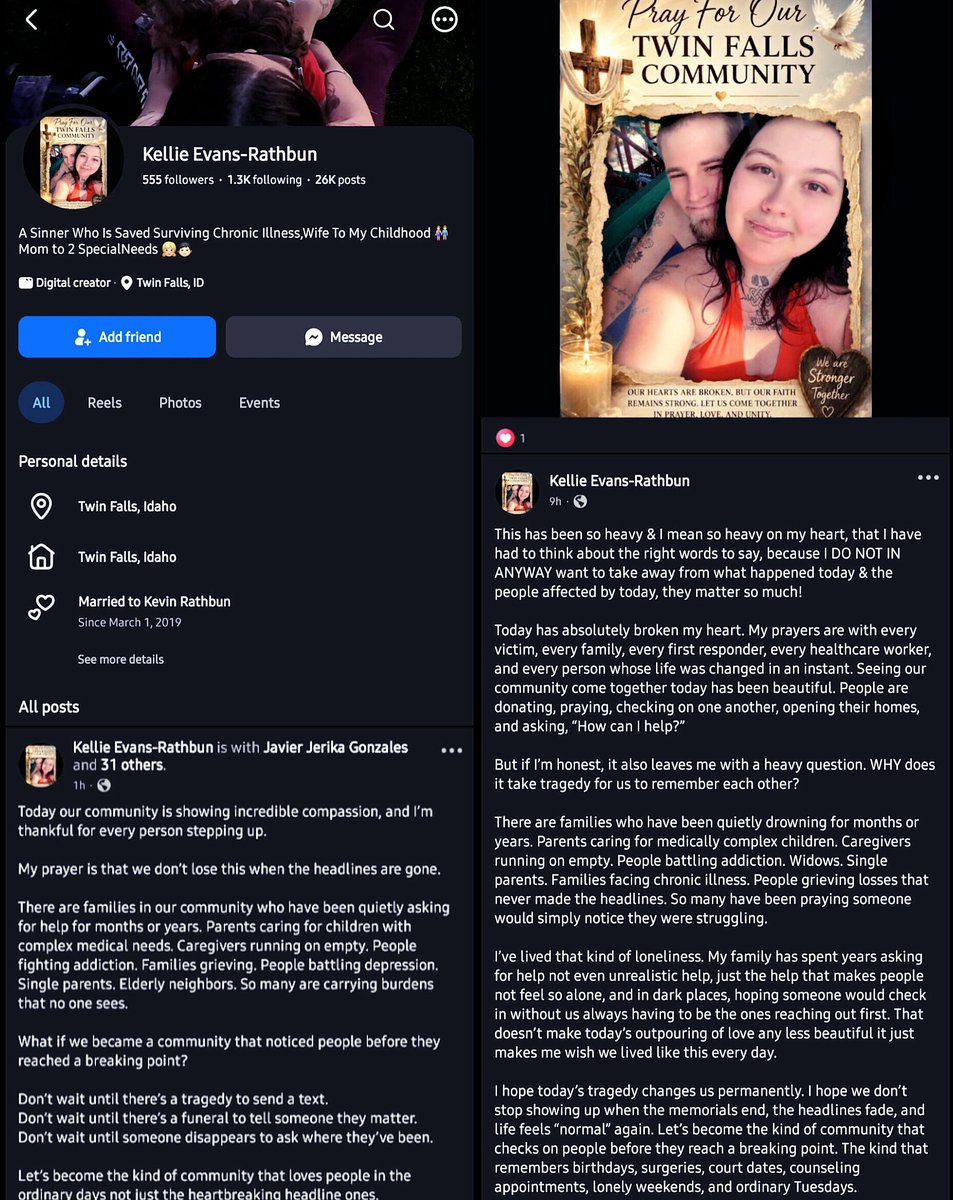 NeoconDon's tweet photo. ‼️ HEROES OF TWIN FALLS: Marcus Scott, father of police officer Austin "AJ" Scott, shared a powerful tribute to his son, who was critically injured after running toward danger during yesterday's shooting at an In-N-Out Burger in Twin Falls, Idaho.

"On August 1, our lives changed forever," Marcus wrote on Facebook. "My son Austin AJ Scott was shot while responding to an active shooter incident. When he heard gunfire he made the courageous decision to move toward the danger in an effort to help protect others. He was critically injured and is now facing a long road of surgeries, recovery and rehabilitation."

Marcus previously celebrated his son joining law enforcement, posting, "Congratulations Austin Scott James. Welcome to the Blue family. Love you son."

According to the GiveSendGo campaign launched on his behalf (link below), Austin was sitting in the drive-thru with his wife, Connie, and a friend when gunfire shattered the moment. Without hesitation, Austin instructed them to stay safe inside the vehicle while he moved toward the threat. Exercising extraordinary tactical awareness, he intentionally chose not to draw his firearm so responding officers and citizens wouldn't mistake him for the active shooter.

"We are incredibly thankful that God spared his life and that his wife and friend were there to provide immediate care until he could get to the hospital," Marcus added. "Austin and his wife will both face time away from work as he heals... If you feel led to help, please consider sharing or donating through the link below."
