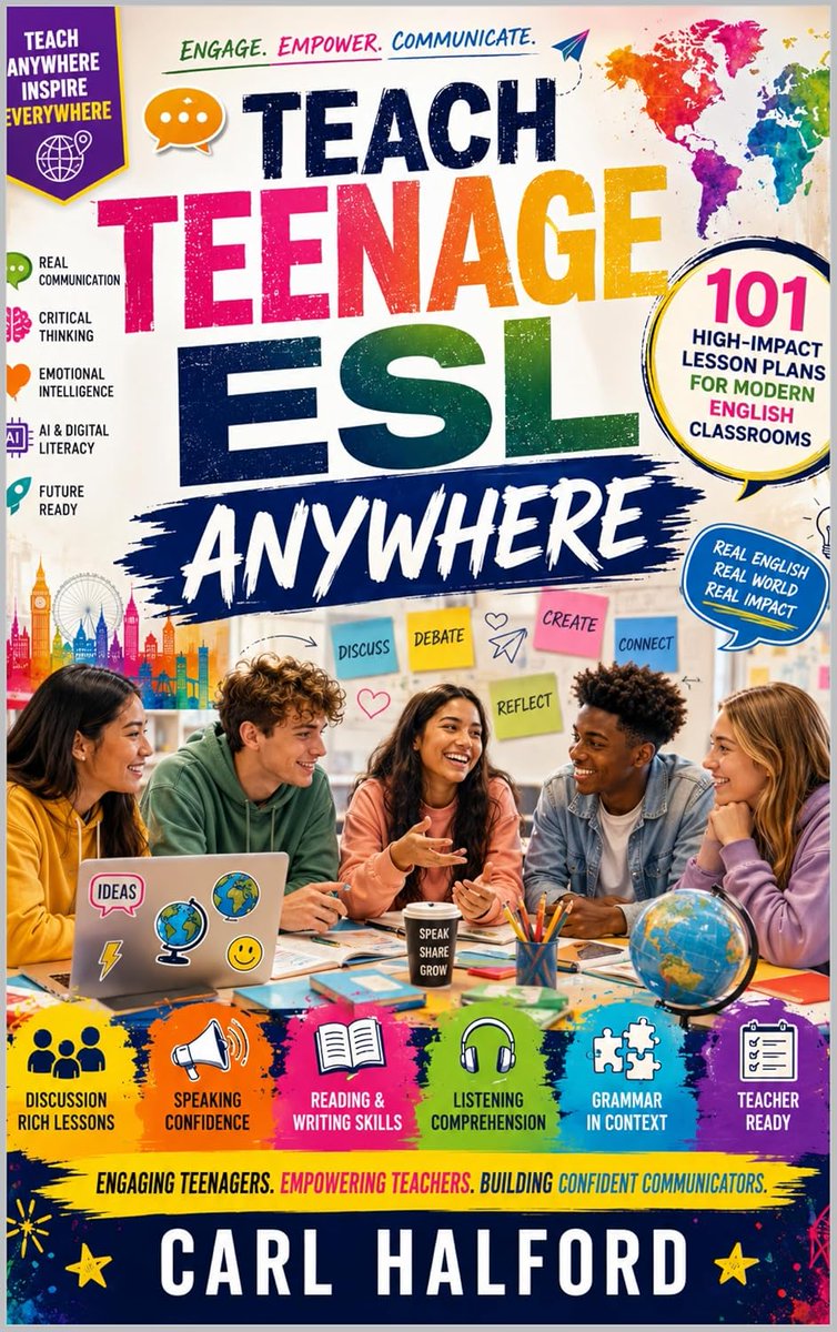WinfordInt1's tweet photo. Teach Teenage ESL Anywhere

101 High-Impact, Classroom-Ready (fully loaded) ESL Lesson Plans for Modern Teenage English Classrooms and beyond.

https://t.co/zsoPcUUoT1 https://t.co/3S4OcGM2Pl