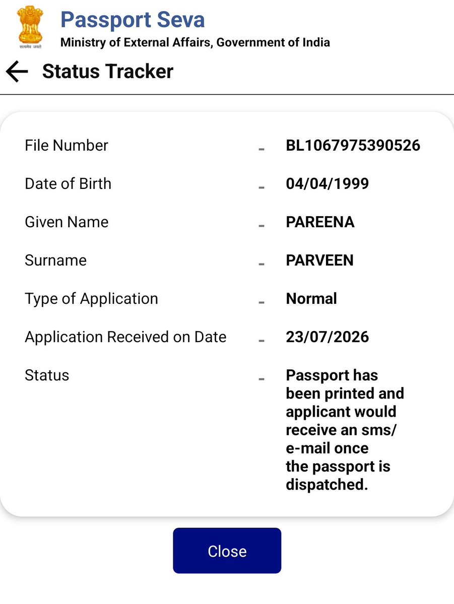 imasad_khan's tweet photo. @rpobareilly @passportsevamea @sambhalpolice 🙏🏻 Heartfelt Thanks | Positive Update: All Three Passport Applications Have Been Successfully Printed ✅📘🇮🇳 https://t.co/p4y7ydDICy