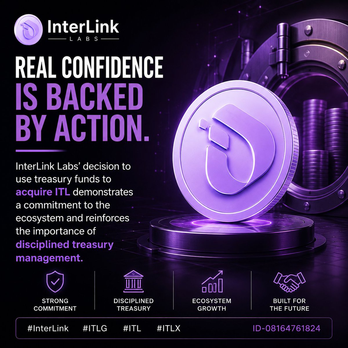 idrisa_usman's tweet photo. Real confidence is backed by action. InterLink Labs' decision to use treasury funds to acquire ITL demonstrates a commitment to the ecosystem and reinforces the importance of disciplined treasury management.
 #InterLink #ITLG #ITL https://t.co/HoFnEHWErJ