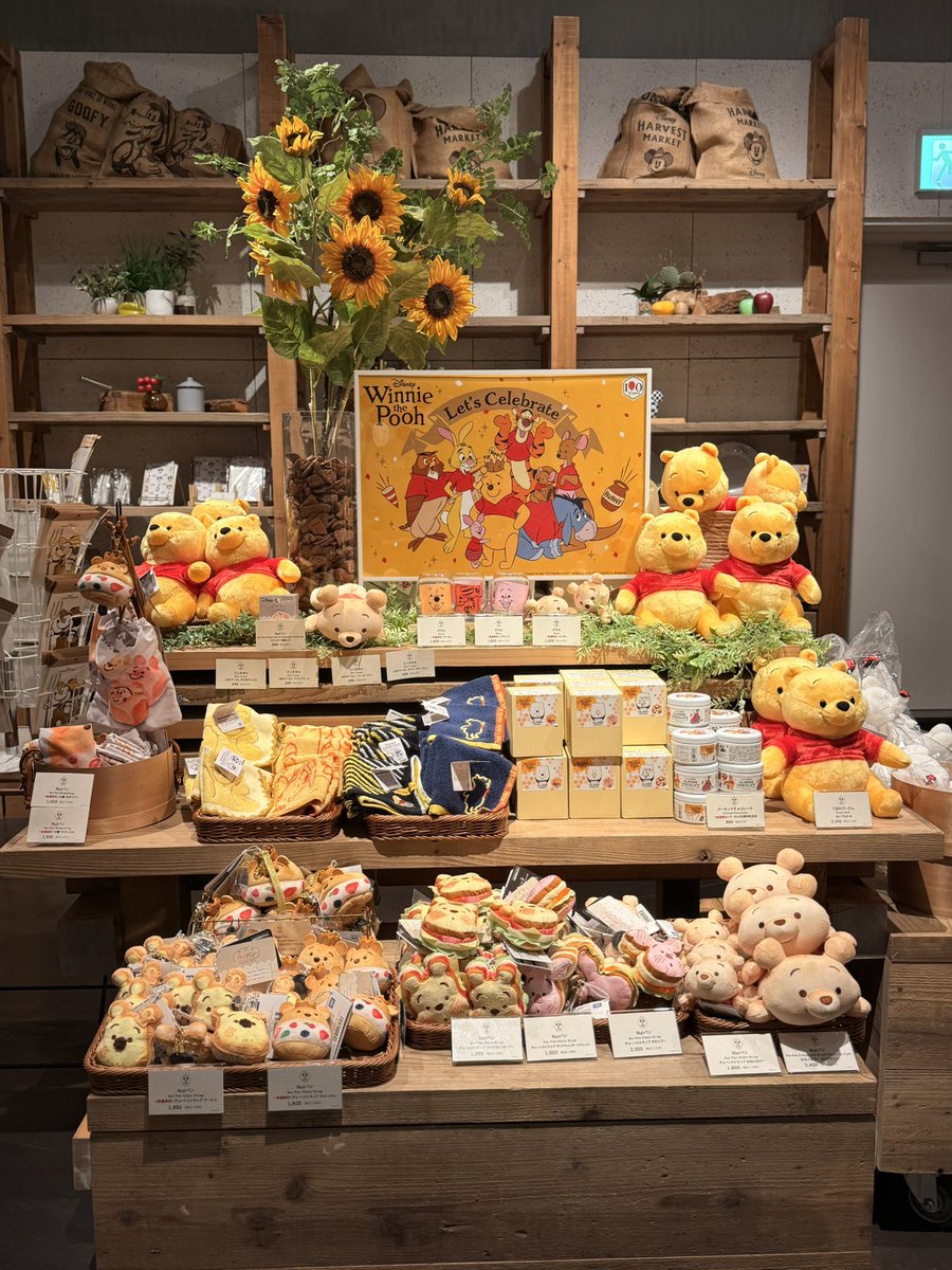 Jessandbears's tweet photo. Went to Harvest Market at Shibuya Hikarie last July, beautiful &amp; cute cafe fillled with Poohs. Was thinking of Yuzu when I was there, now it become real collab! 👏🧸🪽🌸
#showerofheart https://t.co/nh653rws2V
