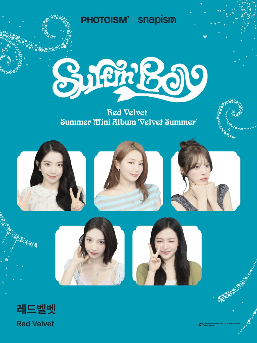 photoism_kr's tweet photo. PHOTOISM X 레드벨벳
ARTIST FRAME &amp; snapism OPEN !

☀️ 2026 여름 휴가 계획 ☀️
- 레드벨벳 신곡 들으면서 서핑하기 🏄‍♀️🌊

포토이즘과 스내피즘에서 레드벨벳과 함께
소중한 추억을 남겨보세요 📸

📅 26.08.04 – 26.10.31

ONLY IN PHOTOISM https://t.co/DU1UoLUCXR